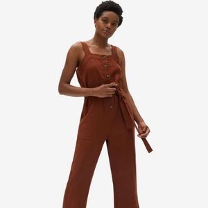 Everlane linen Picnic Jumpsuit Redwood 8
